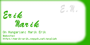 erik marik business card